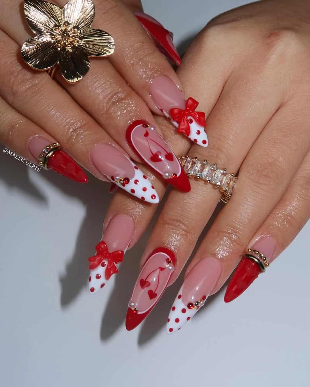 When Red Nails Go Maximalist, Subtle Is Out the Window- So, Copy These Designs!