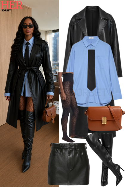 Mob Wife Fall: Leather Trench Coat Outfit Idea